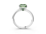 White gold Fancy Green Asscher Cut Diamond Solitaire Engagement Ring with Round Band and Four-Prong Setting_116