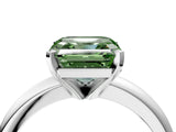 White gold Fancy Green Asscher Cut Diamond Solitaire Engagement Ring with Round Band and Four-Prong Setting_117