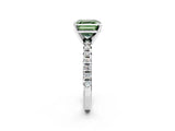 White gold Fancy Green Asscher Cut Diamond Solitaire Pavé Engagement Ring with Round Band and Prong Setting_50