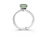 White gold Fancy Green Asscher Cut Diamond Solitaire Pavé Engagement Ring with Round Band and Prong Setting_51