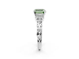 White gold Fancy Green Asscher Cut Diamond Solitaire Ring with Filigree Band and Four-Prong Setting_20