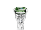 White gold Fancy Green Asscher Cut Diamond Solitaire Ring with Filigree Band and Four-Prong Setting_21
