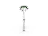 White gold Fancy Green Asscher Cut Diamond Solitaire Ring with Flower Prong Setting and Classic Band_23