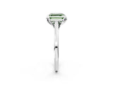 White gold Fancy Green Asscher Cut Diamond Solitaire Ring with Flower Prong Setting and Classic Band_62