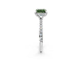 White gold Fancy Green Asscher Cut Diamond Solitaire Ring with Four-Prong Setting and Pavé Band_5