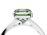 White gold Fancy Green Asscher Cut Diamond Solitaire Ring with Pavé Band and Prong Setting_16