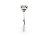 White gold Fancy Green Asscher Cut Diamond Solitaire Ring with Six-Prong Setting and Classic Band_37