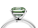 White gold Fancy Green Asscher Cut Diamond Solitaire Ring with Six-Prong Setting and Classic Band_39