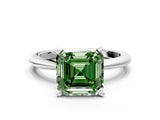 White gold Fancy Green Asscher Cut Diamond Solitaire Ring with Six-Prong Setting and Classic Band_41