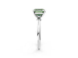 White gold Fancy Green Asscher Cut Diamond Solitaire Ring with Six-Prong Setting and Classic Band_43