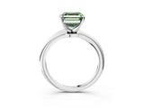 White gold Fancy Green Asscher Cut Diamond Solitaire Ring with Six-Prong Setting and Classic Band_44