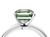 White gold Fancy Green Asscher Cut Diamond Solitaire Ring with Six-Prong Setting and Classic Band_45