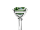 White gold Fancy Green Asscher Cut Diamond Solitaire Ring with Six-Prong Setting and Classic Band_46