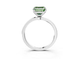 White gold Fancy Green Asscher Cut Diamond Solitaire Ring with Thin Band and Prong Setting_18