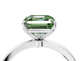 White gold Fancy Green Asscher Cut Diamond Solitaire Ring with Thin Band and Prong Setting_19