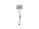 White gold Fancy Green Asscher Cut Diamond Solitaire Ring with Twist Band and Four-Prong Setting_55