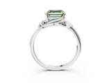 White gold Fancy Green Asscher Cut Diamond Solitaire Ring with Twist Band and Four-Prong Setting_56