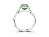 White gold Fancy Green Asscher Cut Diamond Solitaire Twist Band Prong Setting Ring_58