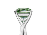 White gold Fancy Green Asscher Cut Diamond Solitaire Twist Band Prong Setting Ring_60
