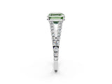 White gold Fancy Green Asscher Cut Diamond Split Shank Pavé Engagement Ring with Four-Prong Setting_26