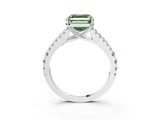 White gold Fancy Green Asscher Cut Diamond Split Shank Pavé Engagement Ring with Four-Prong Setting_27