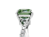 White gold Fancy Green Asscher  Cut Diamond Twist Band Solitaire with Prong Setting_22