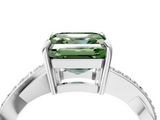 White gold Fancy Green Asscher  Cut Diamond Twisted Band Engagement Ring with Prong Setting_7