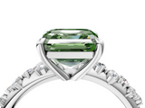 White gold Fancy Green Asscher  Cut Diamond Vine Band with Four-Prong Setting_4
