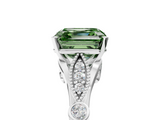 White gold Fancy Green Asscher  Cut Diamond with Milgrain Marquise and Bezel Accents on a Solitaire Band with Prong Setting_22