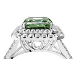 White gold Fancy Green Asscher  Cut Double Halo Split Shank Diamond Ring with Prong Setting_50