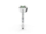 White gold Fancy Green Asscher Cut Halo Diamond Engagement Ring with Split Shank Band and Four-Prong Setting_14