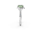 White gold Fancy Green Asscher  Cut Halo Diamond Ring with Channel Set Band and Four-Prong Setting_48