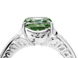 White gold Fancy Green Asscher  Cut Halo Diamond Ring with Channel Set Band and Four-Prong Setting_50