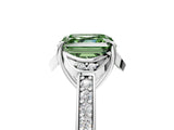 White gold Fancy Green Asscher  Cut Halo Diamond Ring with Channel Set Band and Four-Prong Setting_51