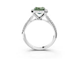 White gold Fancy Green Asscher Cut Halo Diamond Ring with Pavé Band_39