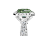 White gold Fancy Green Asscher Cut Halo Diamond Ring with Pavé Band_41