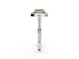 White gold Fancy Green Asscher  Cut Halo Pave Split Shank Prong Setting Ring_49