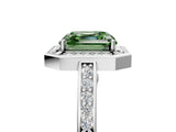 White gold Fancy Green Asscher  Cut Halo Pave Split Shank Prong Setting Ring_52