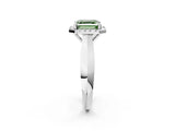 White gold Fancy Green Asscher  Cut Halo Solitaire Engagement Ring with Square Band and Four-Prong Setting_78