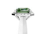 White gold Fancy Green Asscher  Cut Halo Solitaire Engagement Ring with Square Band and Four-Prong Setting_83