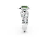 White gold Fancy Green Asscher  Cut Halo Split Shank Prong Setting Ring_26