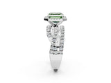 White gold Fancy Green Asscher  Cut Halo Split Shank Prong Setting Ring_38