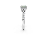 White gold Fancy Green Asscher Cut Solitaire Diamond Engagement Ring with Pavé Band and Six-Prong Setting_27