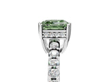 White gold Fancy Green Asscher Cut Solitaire Diamond Engagement Ring with Pavé Band and Six-Prong Setting_30
