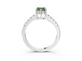 White gold Fancy Green Asscher Cut Solitaire Diamond Engagement Ring with Pavé Band and Six-Prong Setting_39