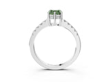 White gold Fancy Green Asscher Cut Solitaire Diamond Engagement Ring with Pavé Band and Six-Prong Setting_40