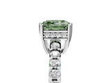 White gold Fancy Green Asscher Cut Solitaire Diamond Engagement Ring with Pavé Band and Six-Prong Setting_41