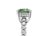 White gold Fancy Green Asscher Cut Solitaire Diamond Engagement Ring with Pavé Band and Six-Prong Setting_42