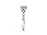 White gold Fancy Green Asscher Cut Solitaire Diamond Engagement Ring with Pavé Band and Six-Prong Setting_50