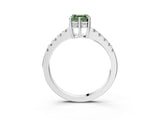 White gold Fancy Green Asscher Cut Solitaire Diamond Engagement Ring with Pavé Band and Six-Prong Setting_51
